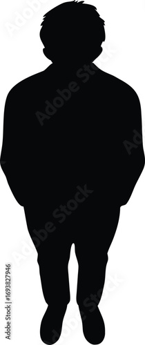 Top view silhouette of a person standing looking up vector