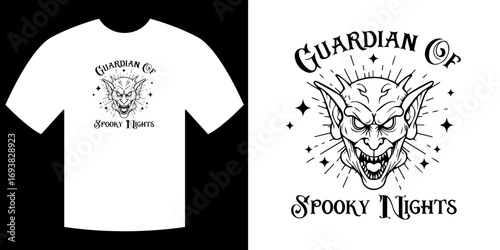 Guardian of Spooky Nights Design: A spooky design featuring a guardian graphic and the phrase Guardian of Spooky Nights perfect for Halloween.