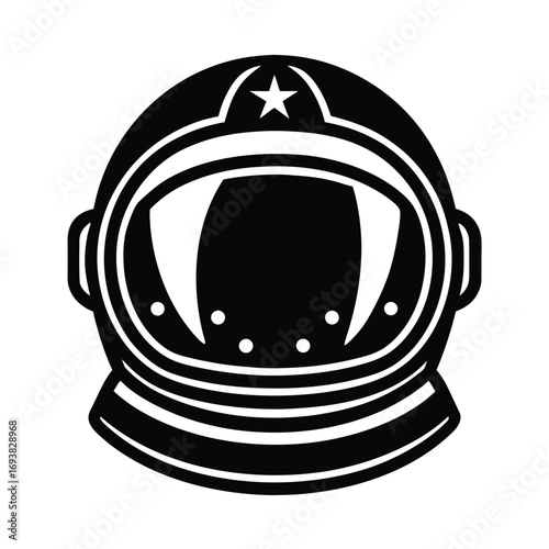 Futuristic Astronaut Helmet Icon Vector Design