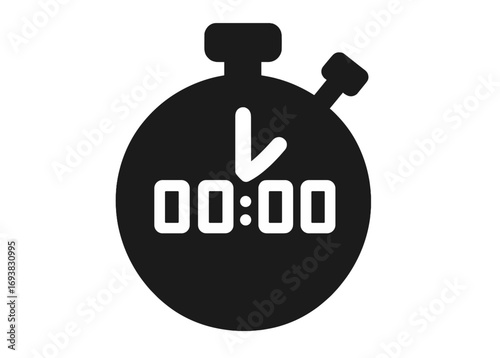 Timer displaying zero seconds indicating the end of an event or countdown session in a minimalistic style