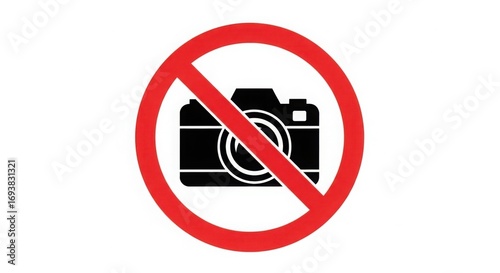 No Photography Sign Red Circle Symbol
