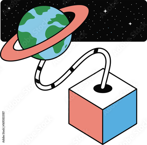 Cosmic connection from Eh to a modern cube, inviting global innovation