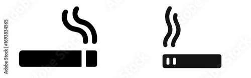 Symbols representing smoking and vaporizer devices in a minimalistic style on a plain background for health-related discussions