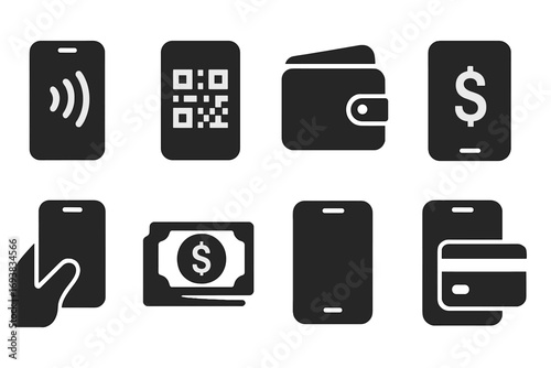 Digital payment methods include smartphones, wallets, regular cash, and credit cards for easy transactions