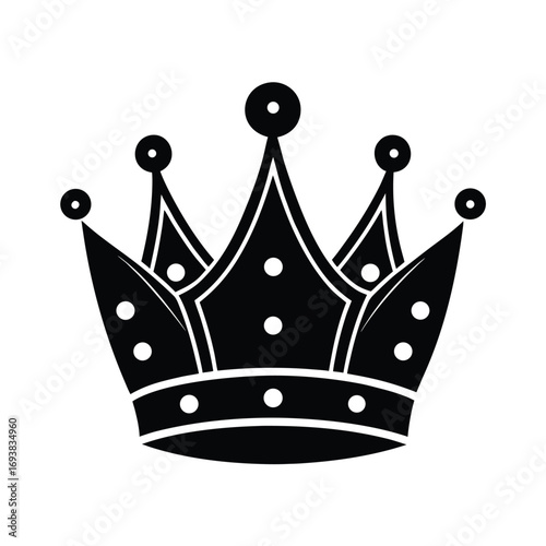 Golden Crown with Sparkling Jewels Icon Design