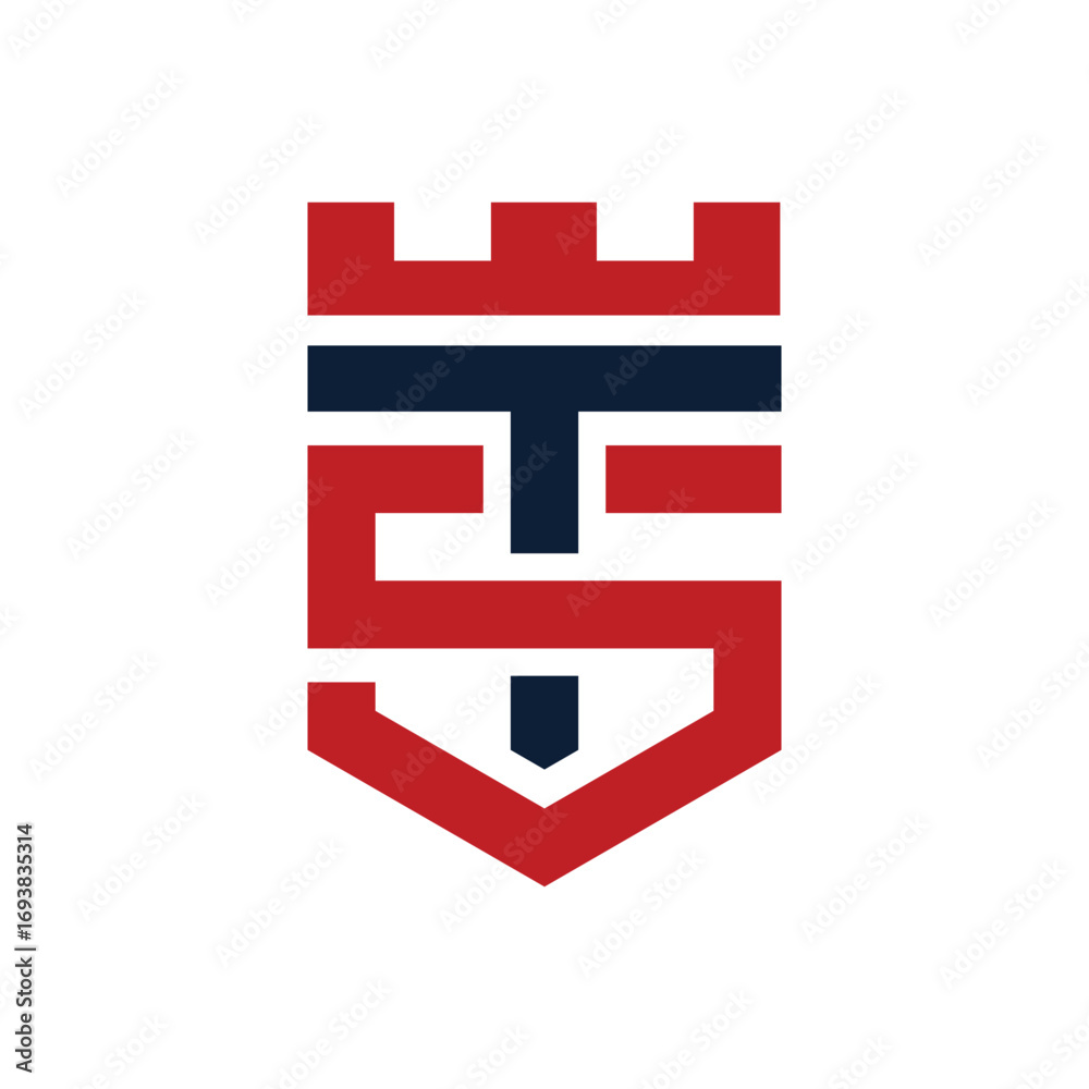 Obraz premium Letter TS shield logo Concept