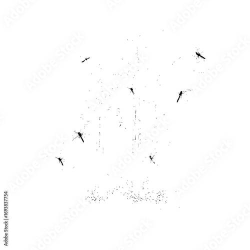 Mosquitoes flying insect pest control vector image for mosquito repellent and prevention illustration design