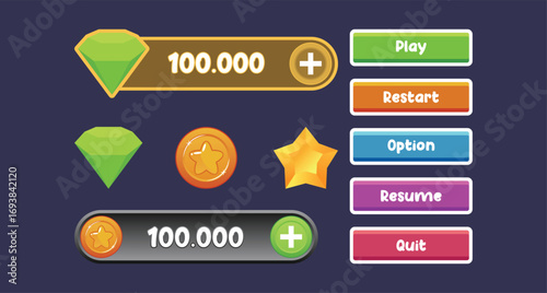 collection of game elements or icons