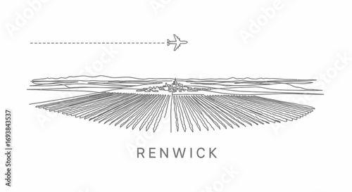 Renwick with New Zealand, Plane Flying, and Vineyard.
