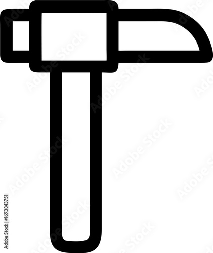 Hammer Icon Bold Black Line Art Illustration for Carpentry, Construction, and Tools
