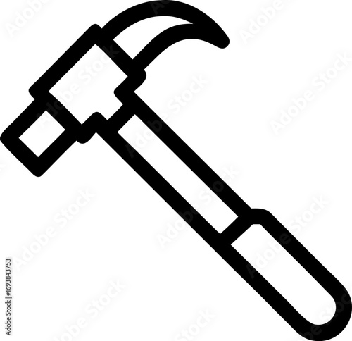 A clean outline icon of a classic hammer, an essential hand tool for building, construction, and DIY, symbolizing practical utility and craftsmanship