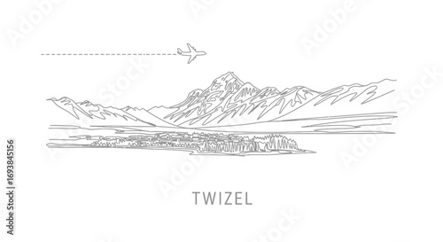 Twizel with New Zealand  Landscape, Mountains, Plane, Travel, and Nature.