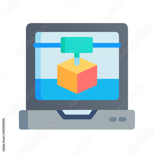 3D Printer Creates a Cube Inside the Enclosure, Highlighting Advanced Manufacturing Technology