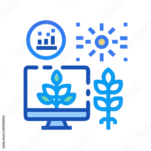 Precision agriculture technology displaying plant growth data for optimized farming and improved sustainability