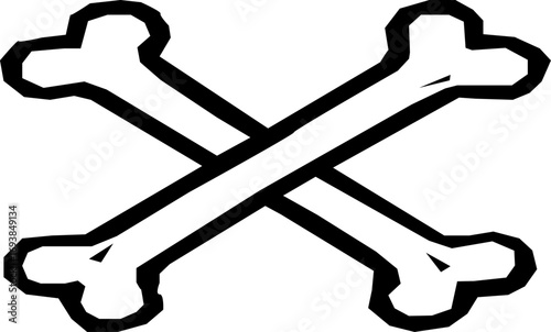 Crossed bones vector illustration. On White background.