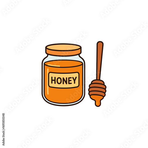 Honey on White Background