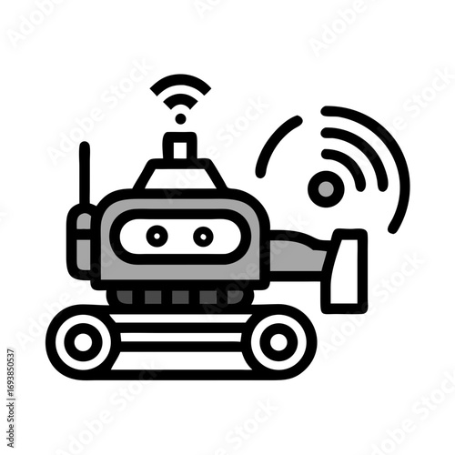 Stylized vintage trumpet on black backdrop with minimalist design and retro feel.