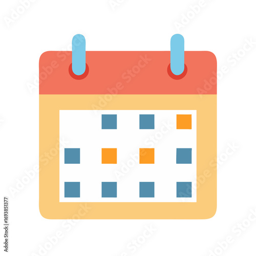 Calendar icon with vibrant colors signifying time management and scheduling needs.