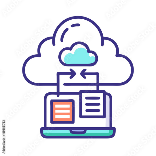 Cloud Computing Data Transfer Between Laptop Devices for Business and Technology