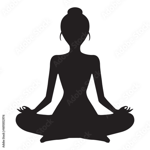 Yoga woman silhouette lotus pose meditation mindfulness