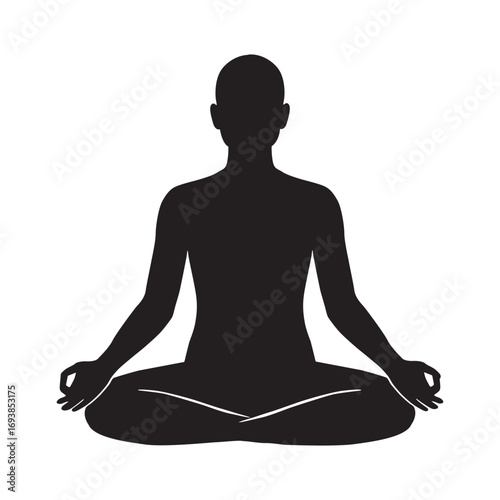 Meditation silhouette yoga pose lotus position mindfulness