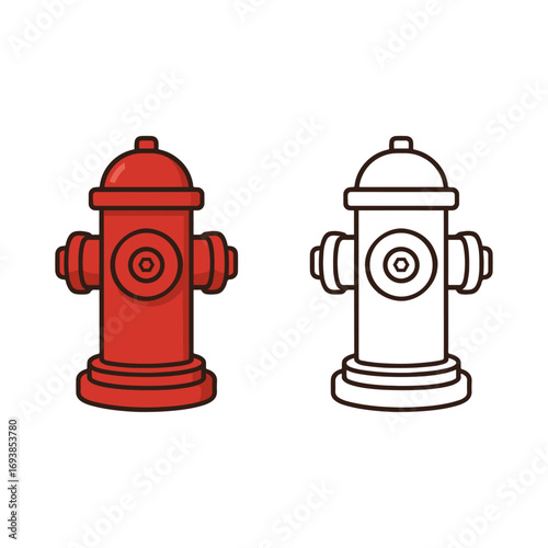 red fire hydrant on White Background