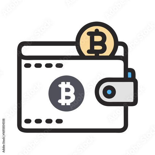 Digital Wallet and Cryptocurrency Graphic Symbolizing Financial Technology and Blockchain Innovation