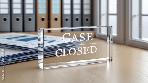 Clear acrylic sign stating 