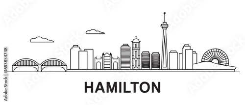 Photos Hamilton Line Art skyline horizontal banner