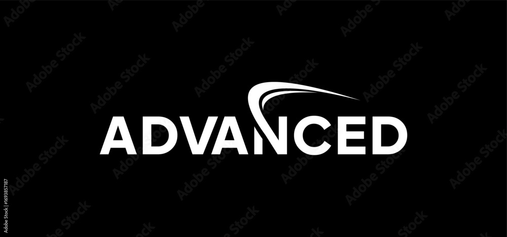 Obraz premium Word Anvanced.simple modern wordmark with swoosh for corporate business logo design