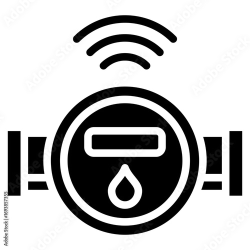 Smart Water Meter  Icon Element For Design