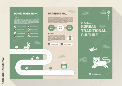 Korean Traditional Culture Content Series - Tri-Fold Leaflet Template