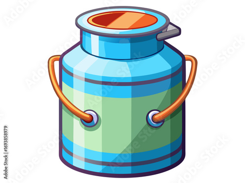 A high-quality vector illustration of a milk can, isolated on a white background
