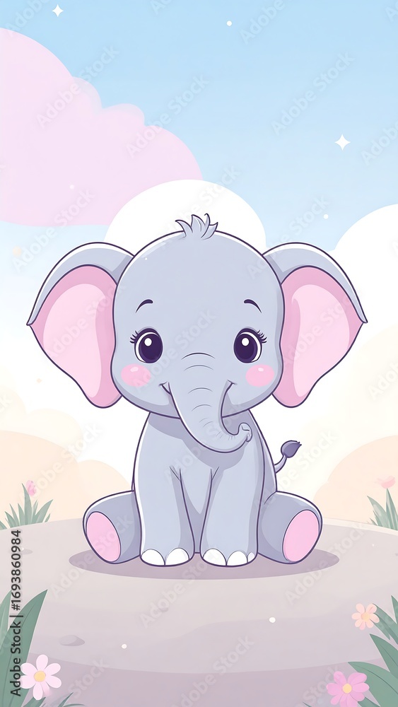 Fototapeta premium Cute elephant illustration