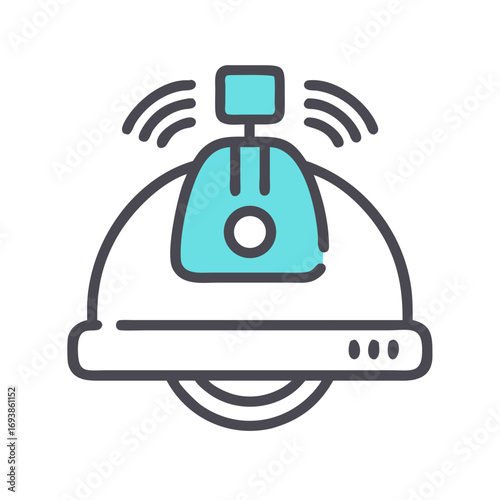 Stylized Self-Balancing Unicycle Vector Illustration with Teal Accents on Black Background