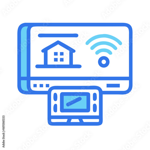 Smart Home Control Interface Concept on Digital Devices, Vector Illustration