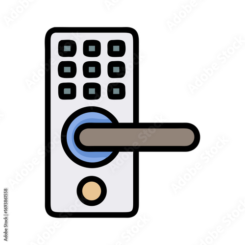 Smart lock illustration featuring a modern design and user-friendly digital keypad