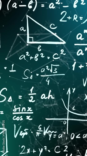  Physics and Math Formulas on Black Blackboard
