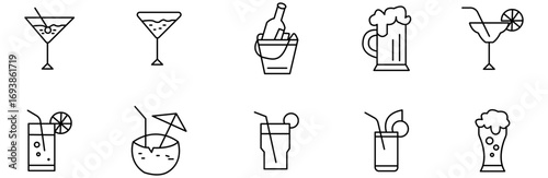 Drink icons collection set..eps