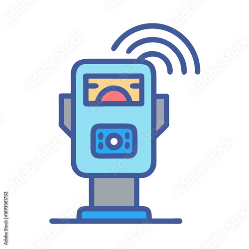 Modern parking meter with wireless technology for smart city applications illustration