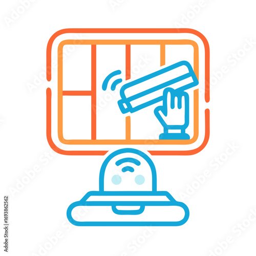 Automated window cleaning service provided by a smart robotic system, vibrant colors and modern design