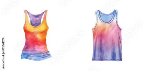 tank top watercolor vector illustration