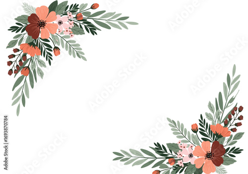 Ethereal floral arrangement with warm autumnal hues and delicate greenery perfect for elegant design projects