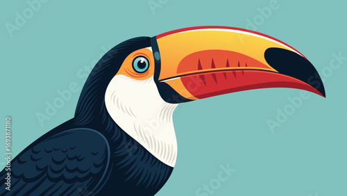 Colorful Vector Illustration of a Toucan Bird 1.