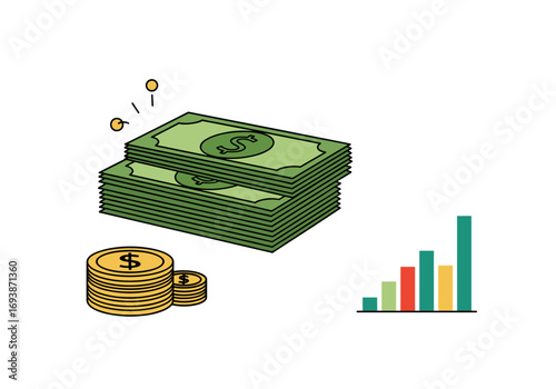 Visual representation of financial growth and wealth accumulation through strategic investment and savings plans
