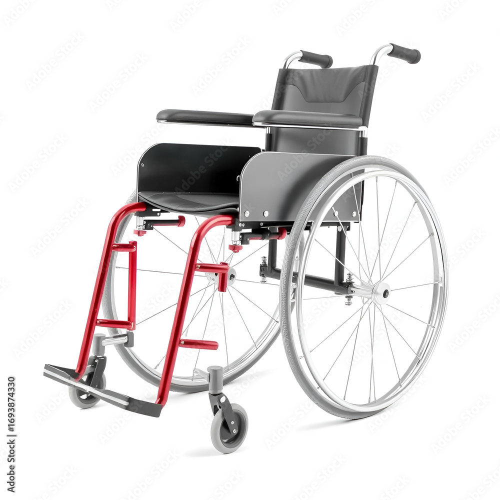 Fototapeta premium Wheelchair isolated white background. . rendering