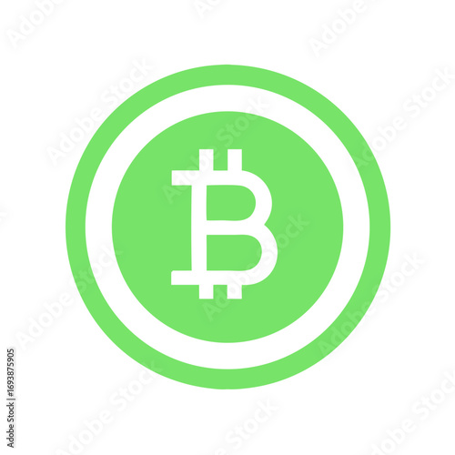 Minimalist Bitcoin Symbol Illustration in Green on Black Background for Cryptocurrency Concepts