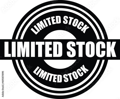 Exclusive Limited Stock Alert Circular Black and White Graphic Icon Urgent Availability Shopping Retail Demand Badge