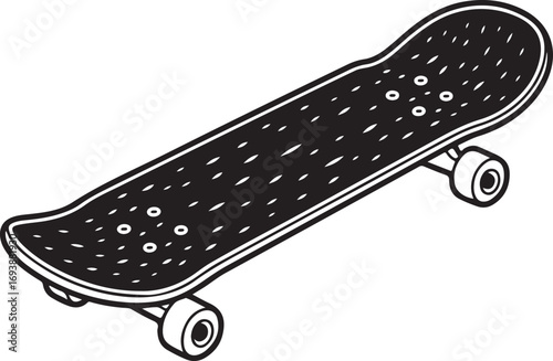 Isometric Skateboard Illustration: Urban Sport Equipment for Youth Culture and Street Style Graphics
