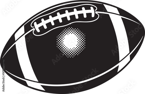 American Football Illustration with Detailed Stitching and Textured Center for Sports Graphics